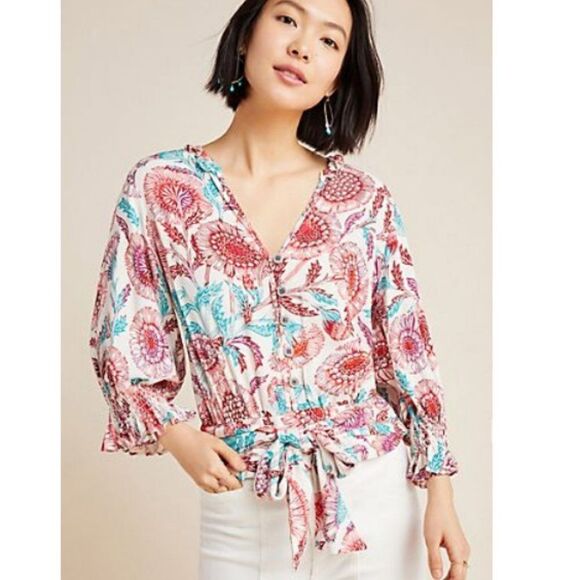 Anthropologie Tops - Anthropologie Tugboat Saraya Floral Blouse